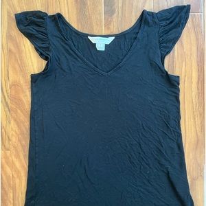Ladies Small Black Cap Sleeve French Connection Top